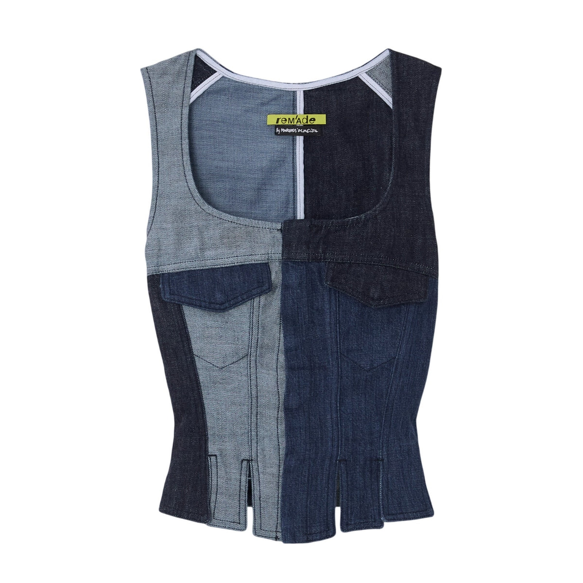 Marques Almeida Patchwork Mid Denim Remade Size 4 US / 8 UK Vest