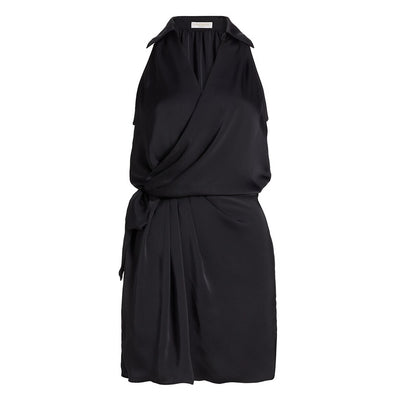 Ramy Brook Draped Black Nettie Minidress Size M