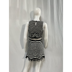 Saylor 'Thourn' Black Cotton Crocheted Top And Skirt Set Size XS
