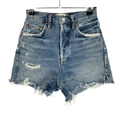Agolde Distressed Blue Dee Shorts Size 24