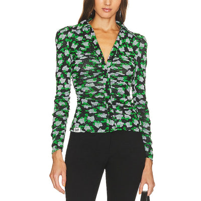Diane Von Furstenberg Reversible Dot And Venice Geo Nathaniel Top Size M