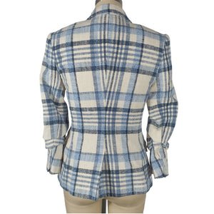 Derek Lam Plaid Blue Multi Ralph Jacket Size 4
