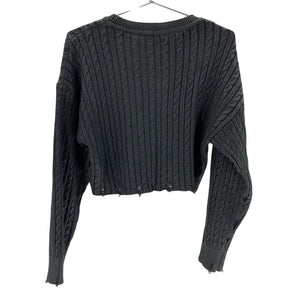 Sandro Textured Black Cropped Sweater Size 1