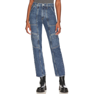 Agolde Relaxed Blue Cooper Cargo Denim Jeans Size 27
