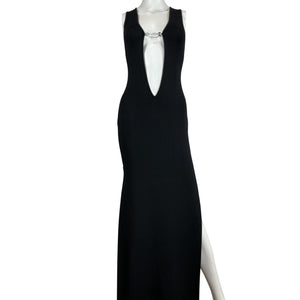 Aya Muse Sleek Black Bombu Dress Gown Size M