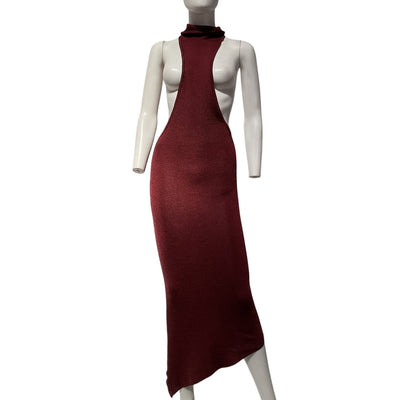 Baobab Cutout Burgundy Mendra Maxi Dress Size S