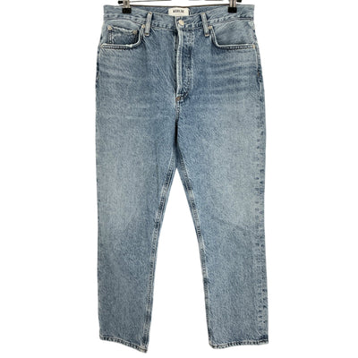 Agolde Classic Blue Riley High Rise Straight Crop Denim Jeans Size 29