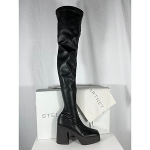 Stella Mccartney Sleek Black Thigh High Platform Boots Size EU 39 / US 9