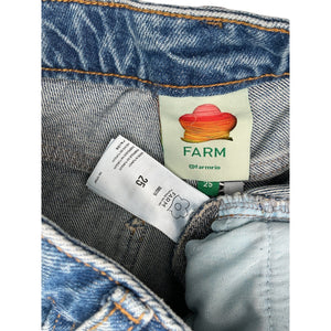 Farm Rio Crochet Paneled Multicolor Denim Shorts Size 25