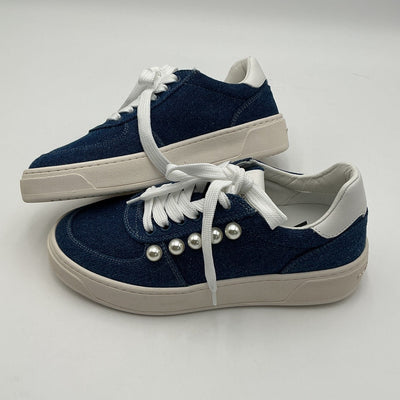 Stuart Weitzman Chic Blue Courtside Pearl Sneakers Size 6