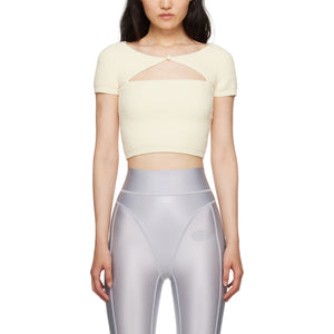 Alexanderwang.T Textured Beige Cutout Knit T-Shirt Size XS