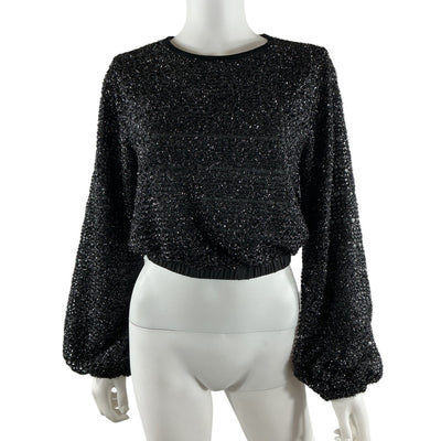 House Of Harlow 1960 Shimmery Noir Meera Top Blouse Size S