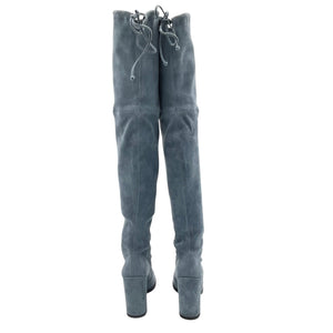 Stuart Weitzman Suede Denim Blue Hiline Over The Knee Boots Size 6