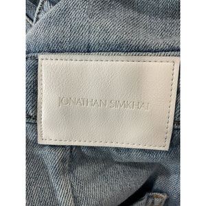 Jonathan Simkhai 'Henley' Blue Cotton Tie-Waist Zuma Light Strai Pant Size 26