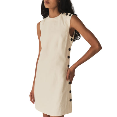 Dôen Buttoned Beige Coralie Dress Size 10