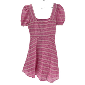 Loveshackfancy Embroidered Pink Drella Mini Size 2 Cotton Blend Dress