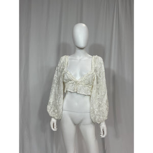For Love & Lemons 'Madeline' White Lace Top Size S