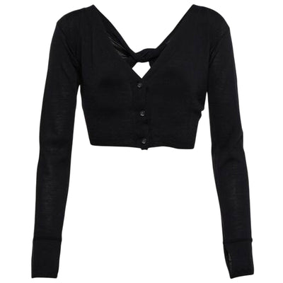 Jacquemus Cropped Black Soli Cardigan Size 38 EU / US 6