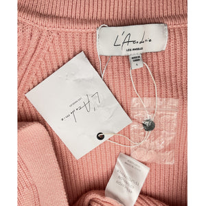 L'Academie Ribbed Pink Harvey Pullover Sweater Size L