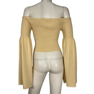 Lpa Ribbed Beige Nalle Off Shoulder Top Size XL
