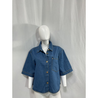 Aje 'Sunray' Blue Denim Shirt Size 12