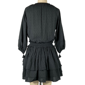 Poupette St Barth Smocked Black Ariel Minidress Size S