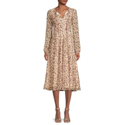 Mikael Aghal Elegant Multicolor Tie Neck Dress Size 4