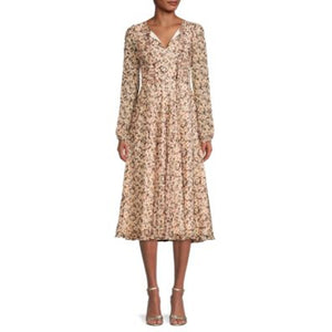 Mikael Aghal Elegant Multicolor Tie Neck Dress Size 4