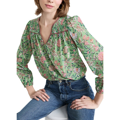 Xirena Floral Green Emryn Blouse Size S