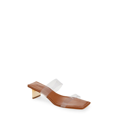 Schutz 'Ariella' Brown Slide Stiletto Square Toe Sandal Size 8.5