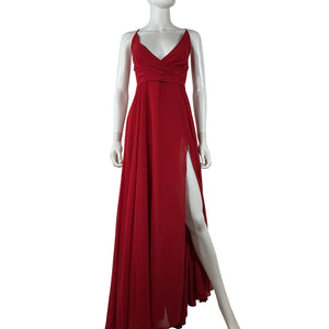 Michael Costello Elegant Red Hoku Gown Size M
