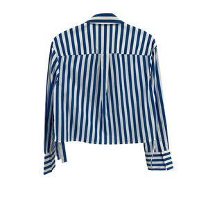 Simon Miller 'Ayre' Blue Cotton Cropped Poplin Top Size XS
