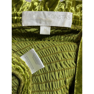 Caroline Constas Smocked Light Moss Green Megara Dress Size M