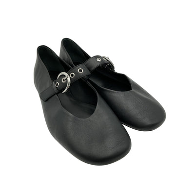 Reformation Strappy Black Bethany Ballet Flats Size 9