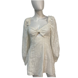 Majorelle Embroidered White Lizzy Mini Dress Size XS