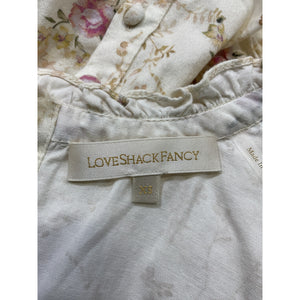LoveShackFancy Floral Pink Parasail Tayshia Blouse Size XS