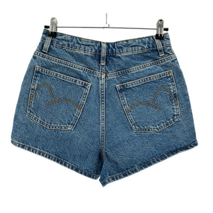 Farm Rio Crochet Paneled Multicolor Denim Shorts Size 25