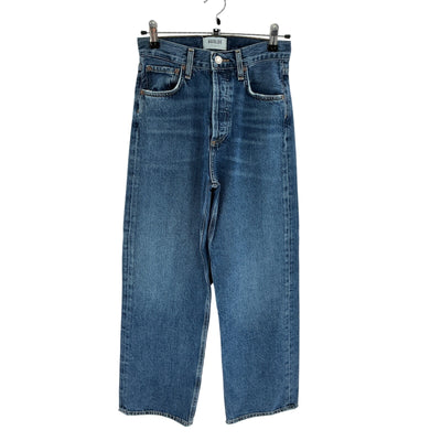 Agolde High Rise Straight Crop Blue Riley Denim Jeans Size 24