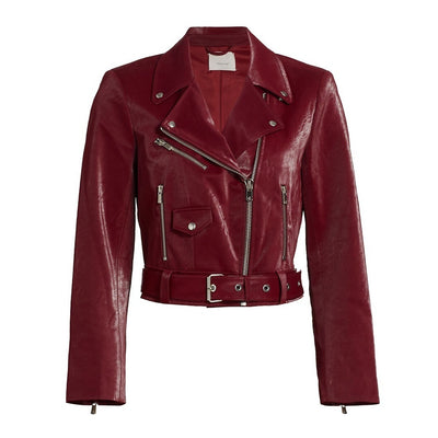 Cinq à Sept Moto Oxblood Zoe Jacket Size XS