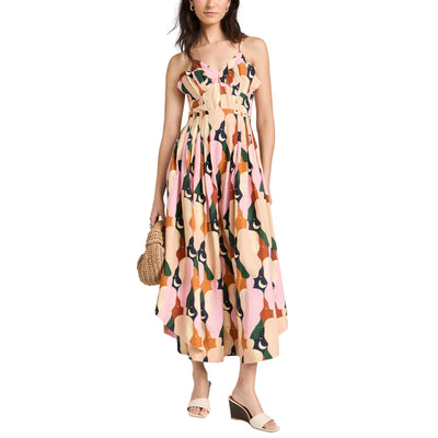 Farm Rio Printed Multicolor The Kiss Midi Dress Size M