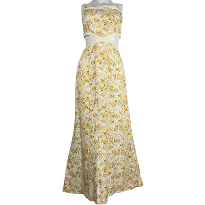 Significant Other Floral Multicolor Cutout Maxi Dress Size 6