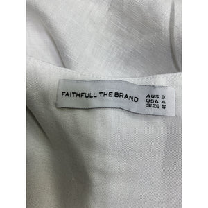 Faithfull The Brand 'Desitha' White Linen Top Size S