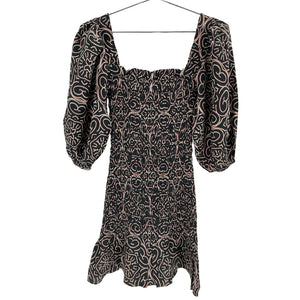 Alexis Smocked Linen Multicolor Suri Minidress Size S