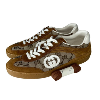 Gucci Monogram Tan GG Supreme Sneakers Size EU 38.5 / US 8.5