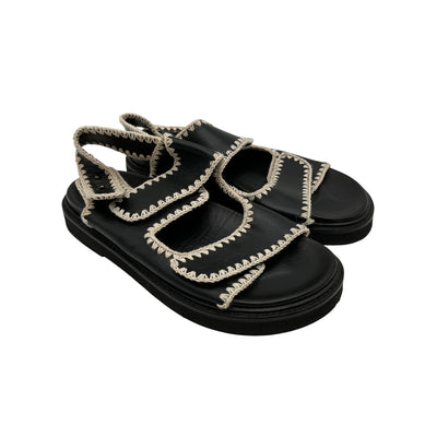 Toral Whipstitched Black Kristen Sandals Size 40 EU / US 10
