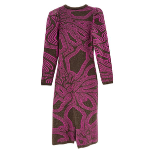 Farm Rio Long-Sleeve Jacquard Multicolor Anthropologie Midi Size XXS Dress