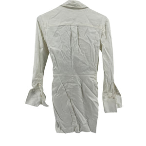 Frame Chic Off White Twist-Front Shirt Dress Size S