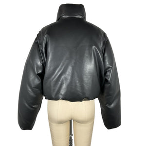 The Frankie Shop Cropped Black Puffer Jacket Size S