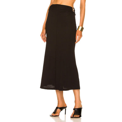 Christopher Esber Ruched Black Orbit Midi Skirt Size 4