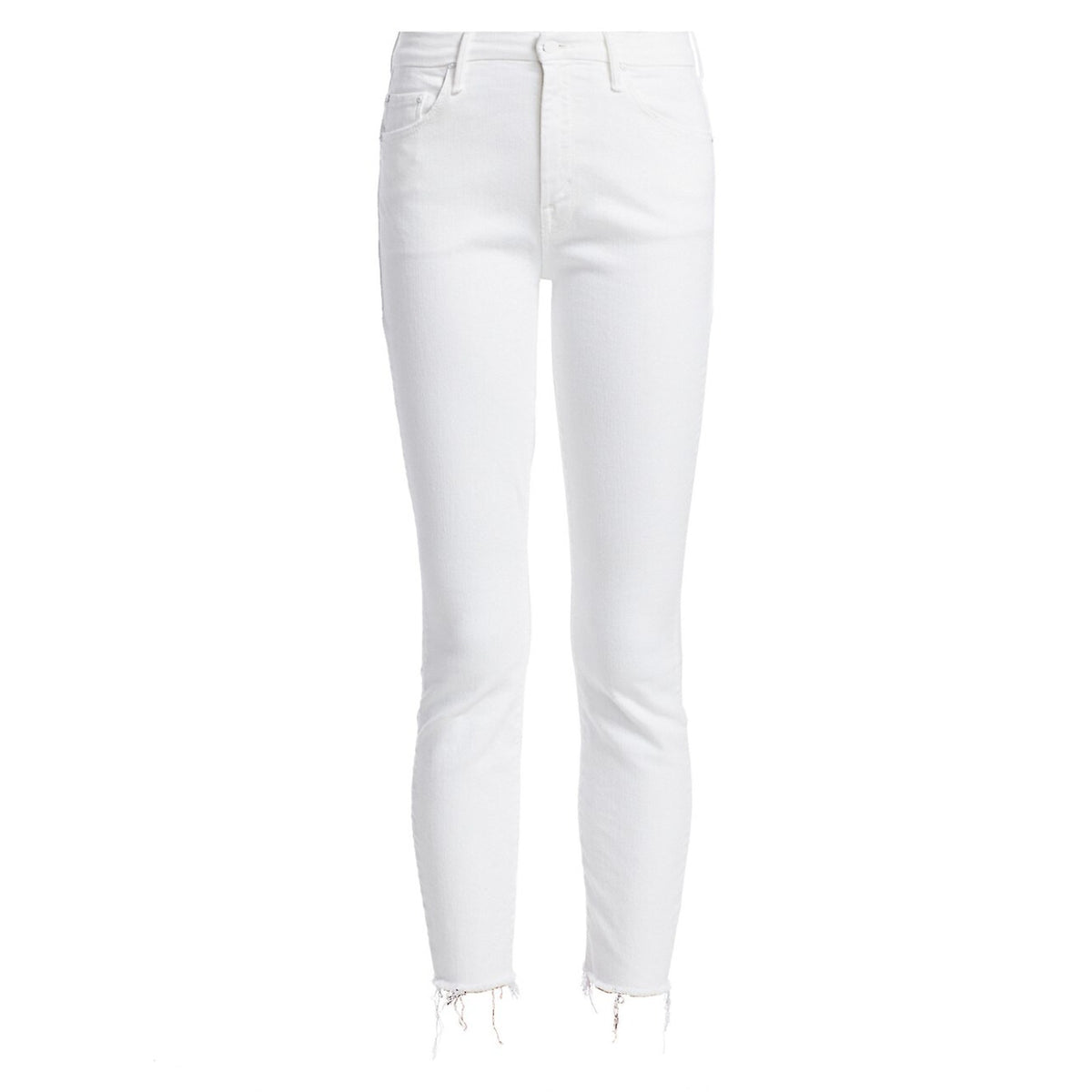 Mother 'The Looker' White High-Rise Ankle Skinny Fray Hem Denim Jean Size 24 (0)